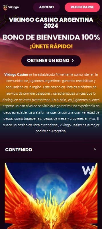 Vikingo Casino versión móvil.